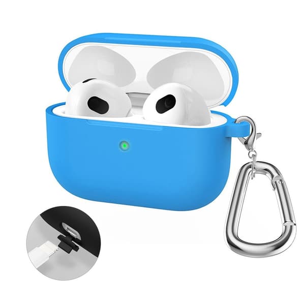 HAT-PRINCE AirPods Pro 2 silikonetui med karabinkrok - Blå Blue