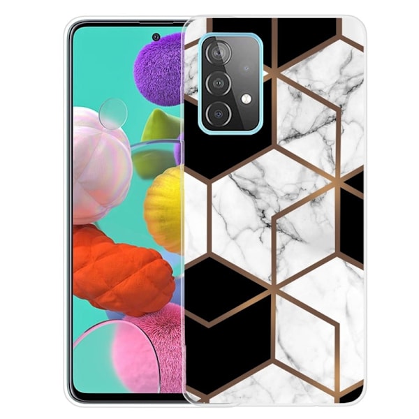 Deco Samsung Galaxy A73 Etui - Marmor Terning i Black og Hvid Multicolor