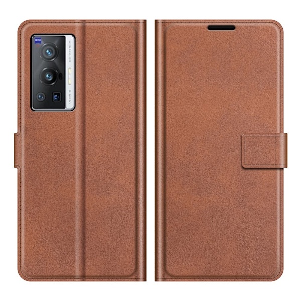 Lompakko Nahkakotelo For Vivo X70 Pro - Vaalean Ruskea Brown