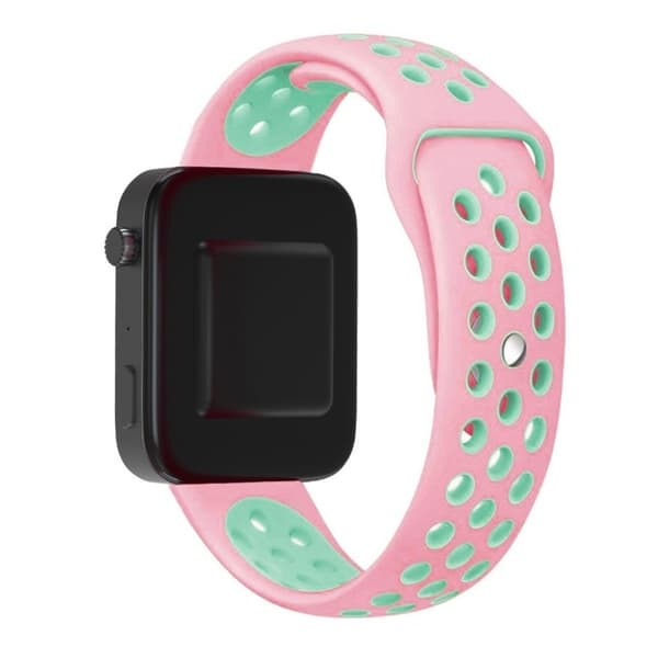 Xiaomi Mi Watch klockarmband i silikon med dubbla färger - Rosa / Grön Rosa