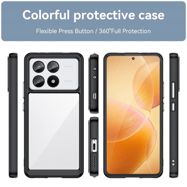 Xiaomi Redmi K70E / Xiaomi Poco X6 Pro smart akryl cover - Sort Black