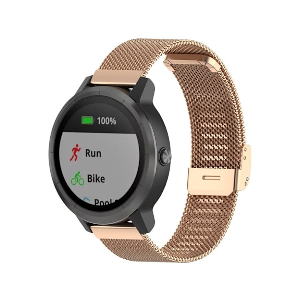 Garmin Vivoactive 3 / Venu / Vivomove 3 / Forerunner 245 / 645 Rustfrit stål urrem - Rødguld Pink