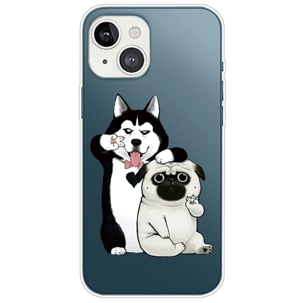 Deco iPhone 14 Plus kotelot - Kaksi Koiraa Black