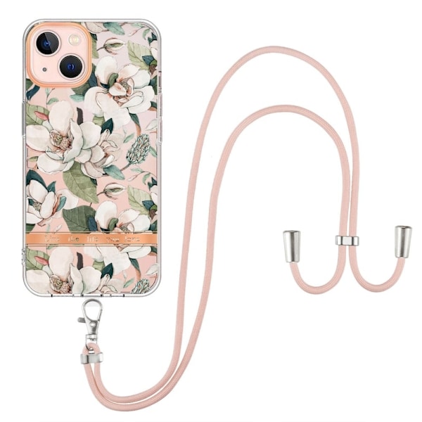 Slim och Hållbar Mjukskal med Handledsband till iPhone 14 - Hc001 Green Gardenia Grön