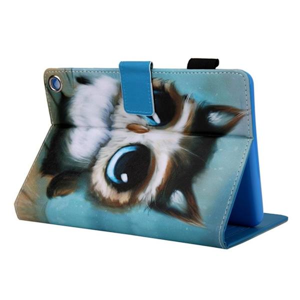 Amazon Fire HD 8 (2020) stylish mønster læder flip etui - ugle White