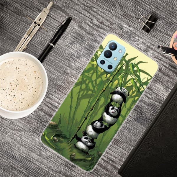 Deco OnePlus 9R skal - Panda Och Bambu Grön