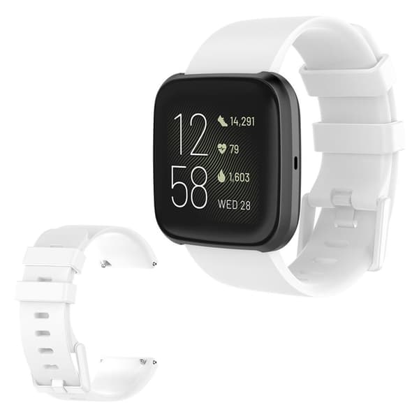 Fitbit Versa 2 / Versa Lite silikon klokkereim - Hvit / Størrelse: S White
