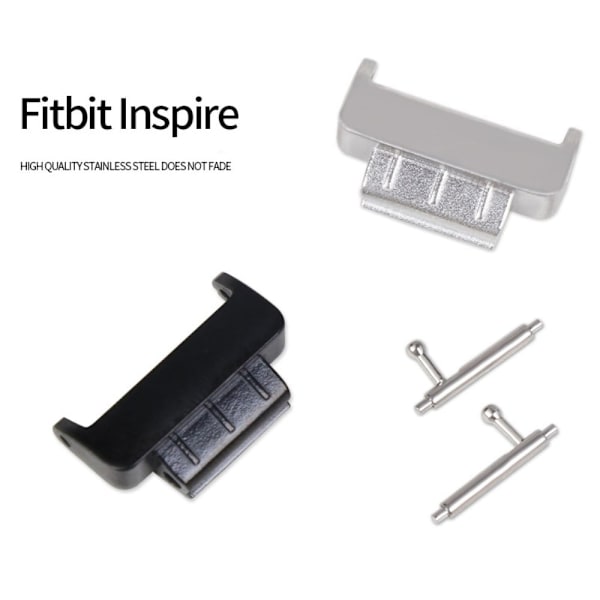 1 par Fitbit Inspire / Inspire HR-remstik i rustfrit stål - Sort Black