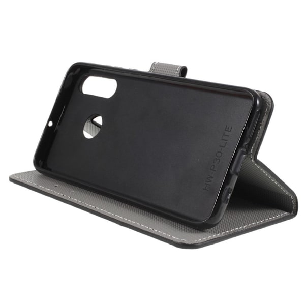 Huawei P30 Lite mønstret læder flip etui - Skinnende Sommerugle Multicolor