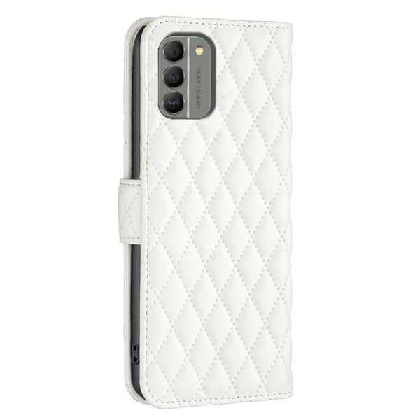 Rhombus mat Nokia G310 flip etui - Hvid White