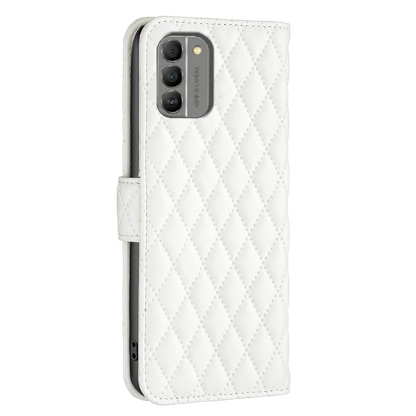 Rombemønster, matt flip-deksel for Nokia G310 - Hvit White