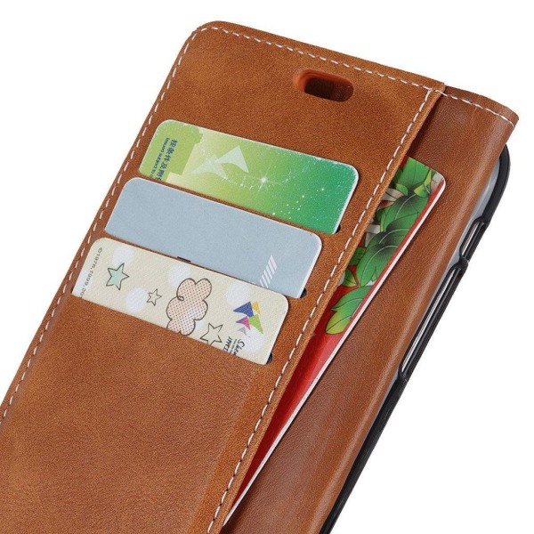 iPhone Xs Max synteetti nahkainen lompakko suojakotelo näppäin l Brown