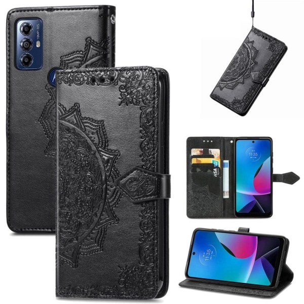 Mandala Motorola Moto G Play (2023) Flip Etui - Sort Black