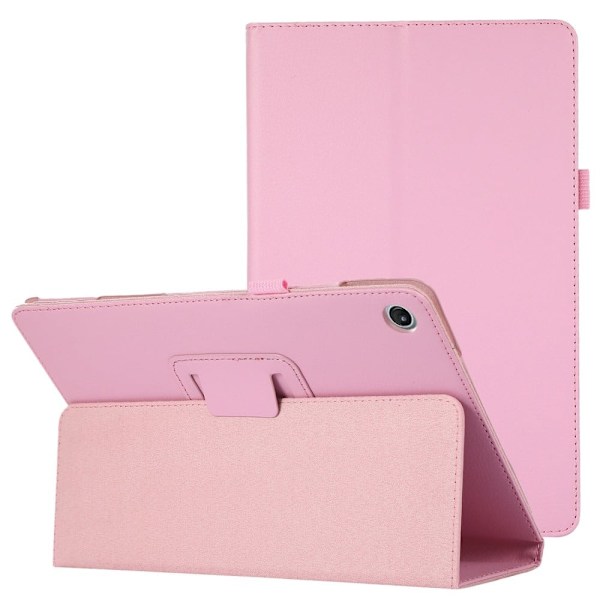 Vikbart fodral med Lichi-textur för Lenovo Tab M10 Plus (Gen 3) - Rosa Rosa