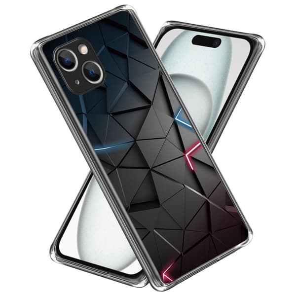 Deco iPhone 15 Plus skal - Svart Triangel Svart