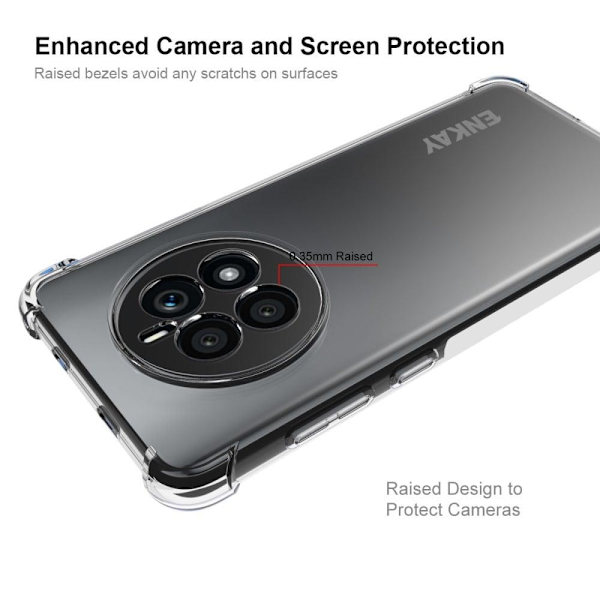 ENKAY klart faldsikkert etui til Huawei Mate 50 Transparent