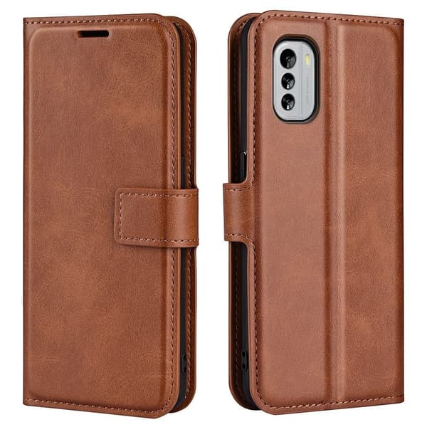 Læretui med Lommebok til Nokia G60 - Lysebrun Brown