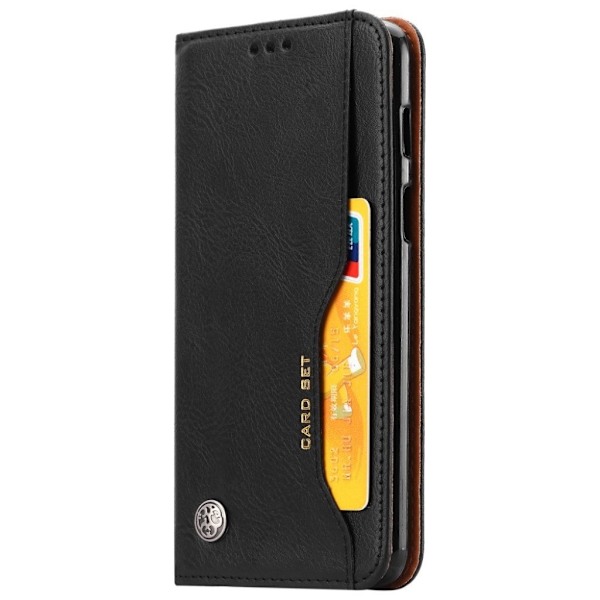 OnePlus 6 självabsorberande flipfodral i läder - Svart Svart
