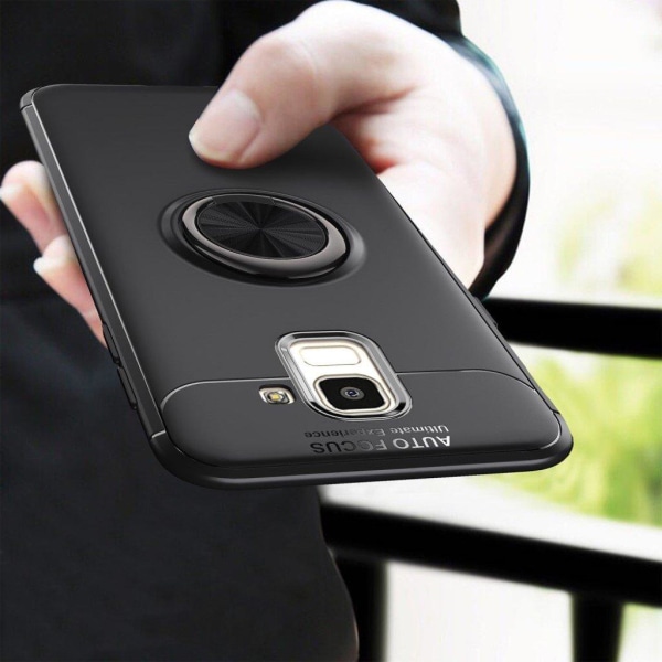 Samsung Galaxy J6 (2018) Mobiilirenkaalla Varustettu Muovi Takas Black