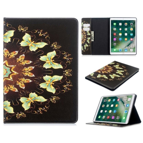 iPad 10.2 (2019) Stilfuldt mønster læder flip etui - Guld Sommer Multicolor