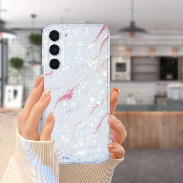Marble Samsung Galaxy S23 Plus Etui - Hvid Marmor White