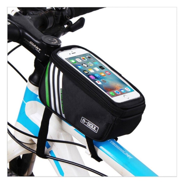 B-SOUL bicycle bike storage bag with touch screen view - Black Black