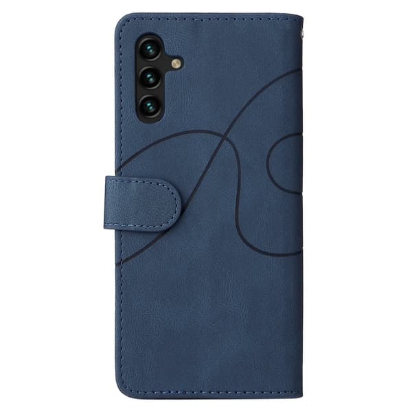 Teksturert læretui med stropp for Samsung Galaxy A34 5G - Blå Blue
