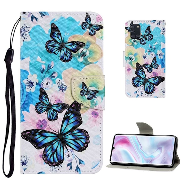Wonderland Samsung Galaxy A31 Flip Etui - Blå Sommerfugl Multicolor