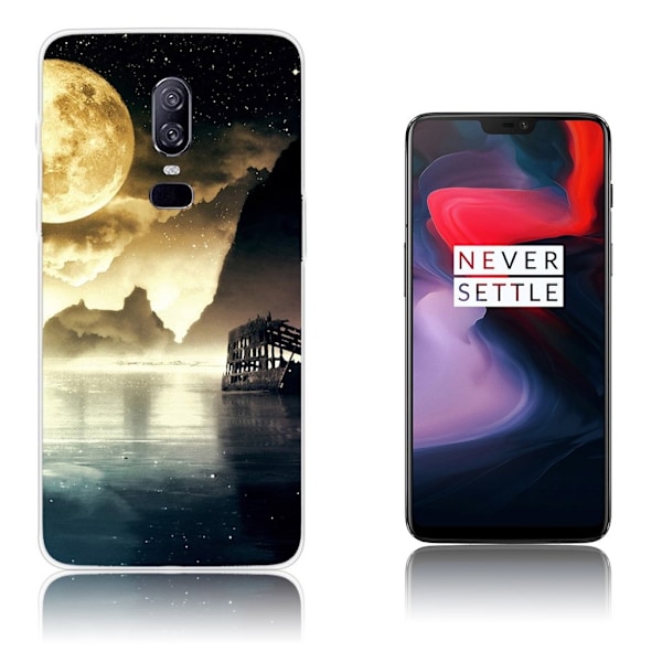 OnePlus 6 mobilskal silikon tryckmönster på sig - Vacker scen multifärg