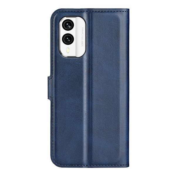 Læretui med Lommebok til Nokia X30 - Blå Blue
