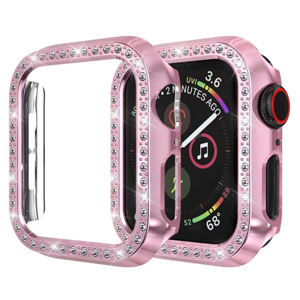 Apple Watch Series 4 40mm single row Rhinsten dekorations bumper - Rose Pink