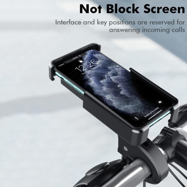 Universal rotatable handlebar phone bracket Black
