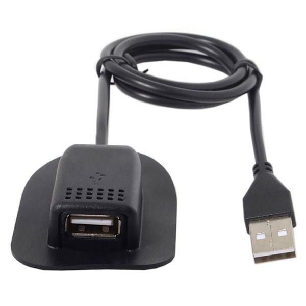 Bärbar USB-kabel för montering av hane till hona Svart