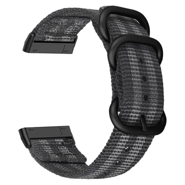 Fitbit Sense 2 / Versa 4 nylonkellohihna mustalla soljella - Musta / Harmaa Black