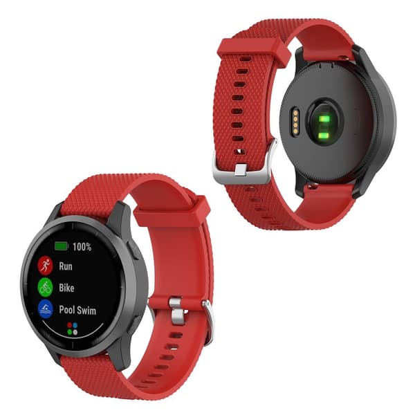 Garmin Vivoactive 4 texturerat klockarmband i silikon - Röd Röd