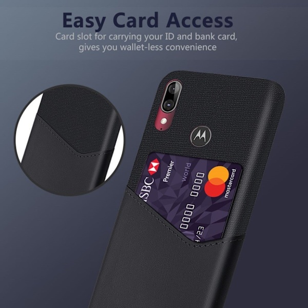 Bofink Motorola Moto E6 Plus Card cover – Sort Black