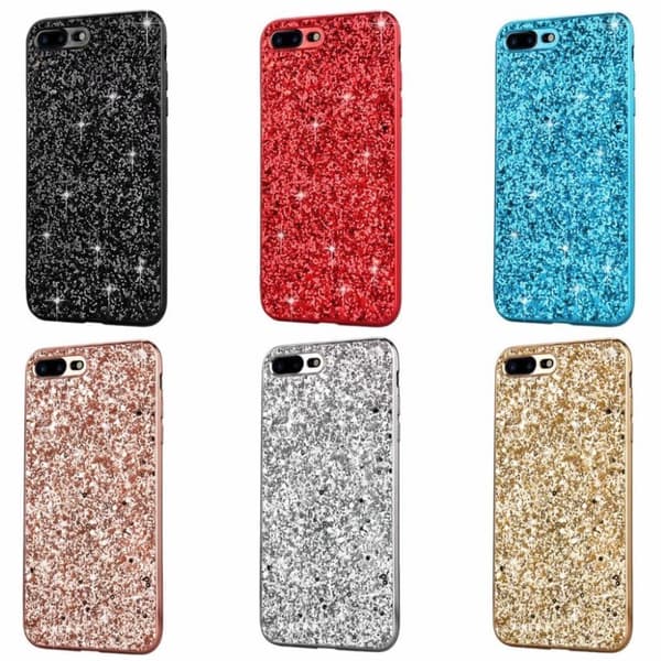 Glitter iPhone SE 2020 cover - Guld Gold