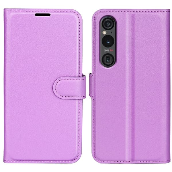 Klassisk Sony Xperia 1 VI flip etui - Lilla Purple