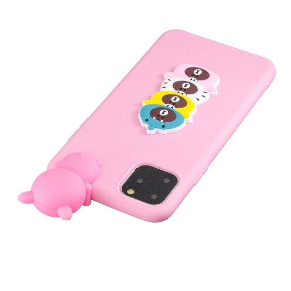 Cute 3D iPhone 11 skal - Rosa Rosa