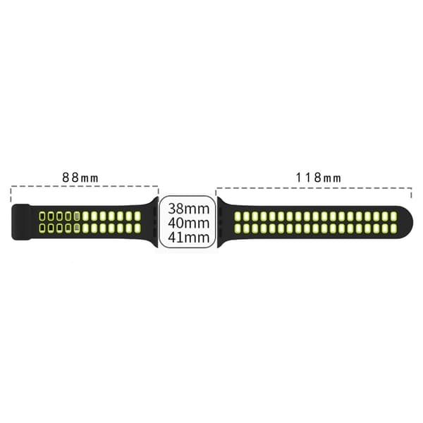 Apple Watch Series 8 (41mm) silikonerem i to farver - Sort / Hvid White