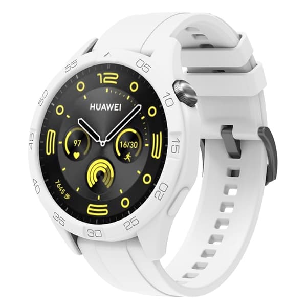 Huawei Watch GT 4 46mm silikonerem med urkasse - Hvid White