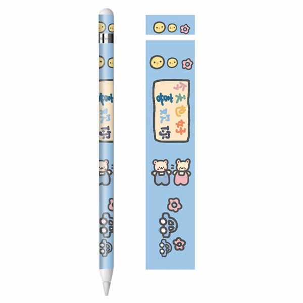 Apple Pencil cool sticker - Blue with Cute Bears Blue