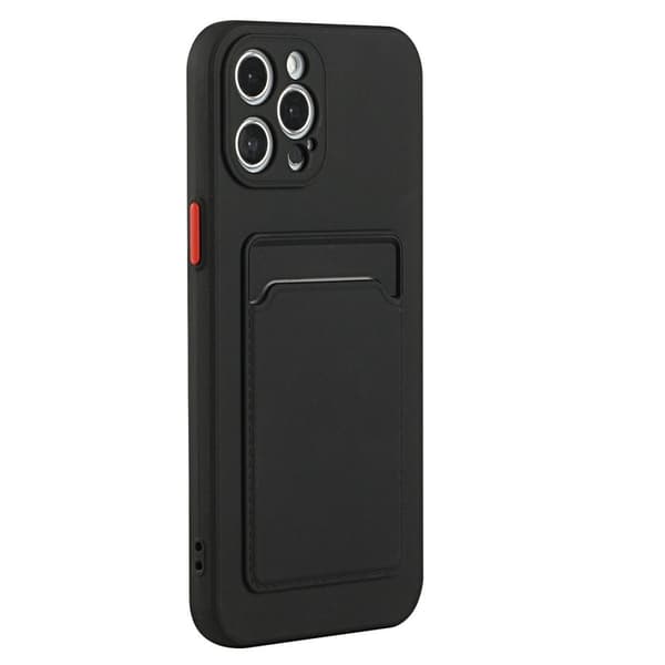 Card Holder Suojakuori For iPhone 15 Pro Max - Musta Black