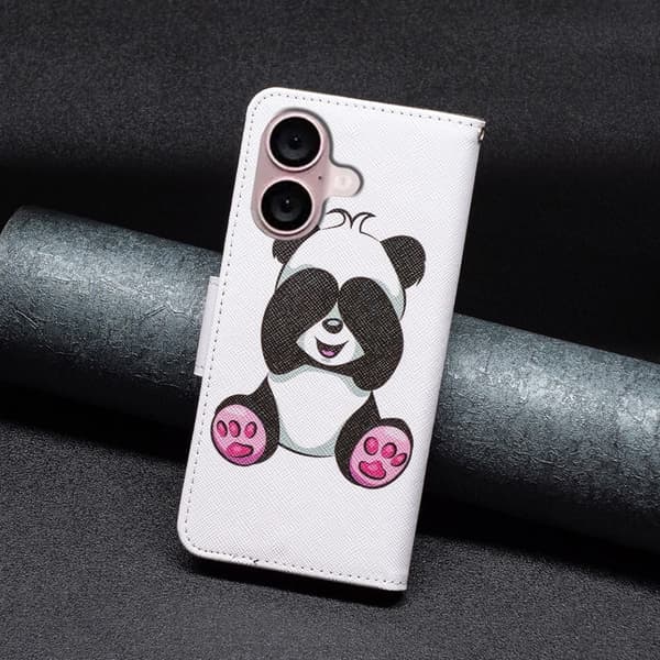 Wonderland iPhone 16 flip kuoret - Panda White