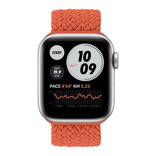 Apple Watch Series 8 (41mm) elastiskt vävt klockarmband - Orange Röd / Storlek: Xl Röd