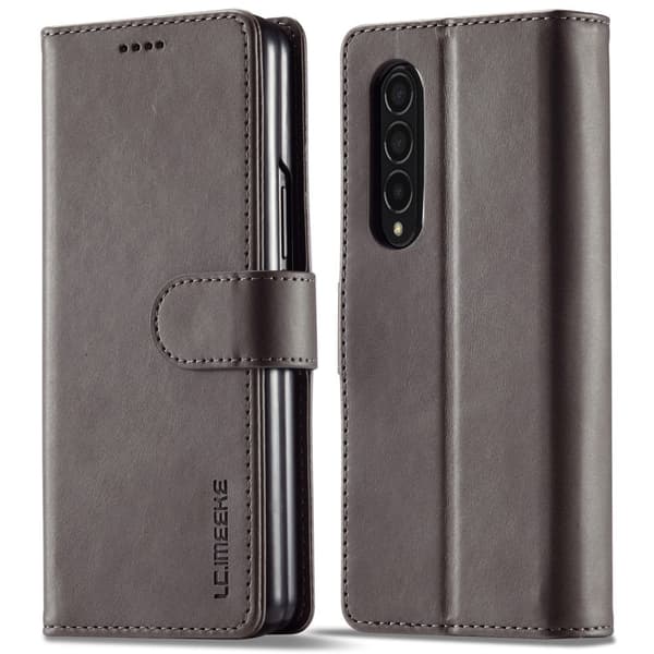 LC.Imeeke Samsung Galaxy Z Fold3 5G Flip Etui - Mørkebrun Silver grey