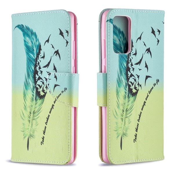 Wonderland Samsung Galaxy Note 20 Flip Etui - Fjer Blue
