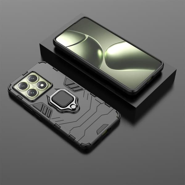 Hybrid Xiaomi 14T cover med støttefod og bilmontering - Sort Black