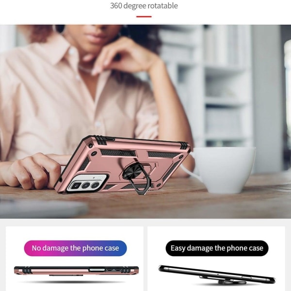 Ringbeskyttelsesetui til Motorola Edge 20 Pro - Rødguld Pink