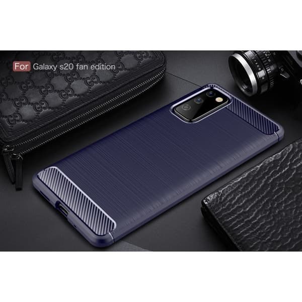 Carbon Flex Samsung Galaxy S20 FE kotelot - Tummansininen Blue